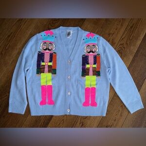 QUEEN OF SPARKLES Blue Nutcracker Cardigan